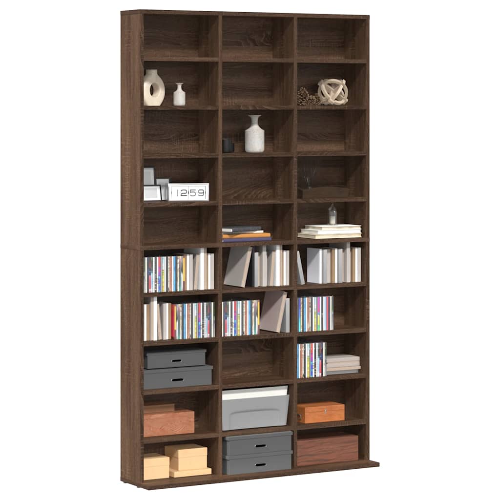 CD Cabinet Brown Oak 102x23x177.5 cm Engineered Wood