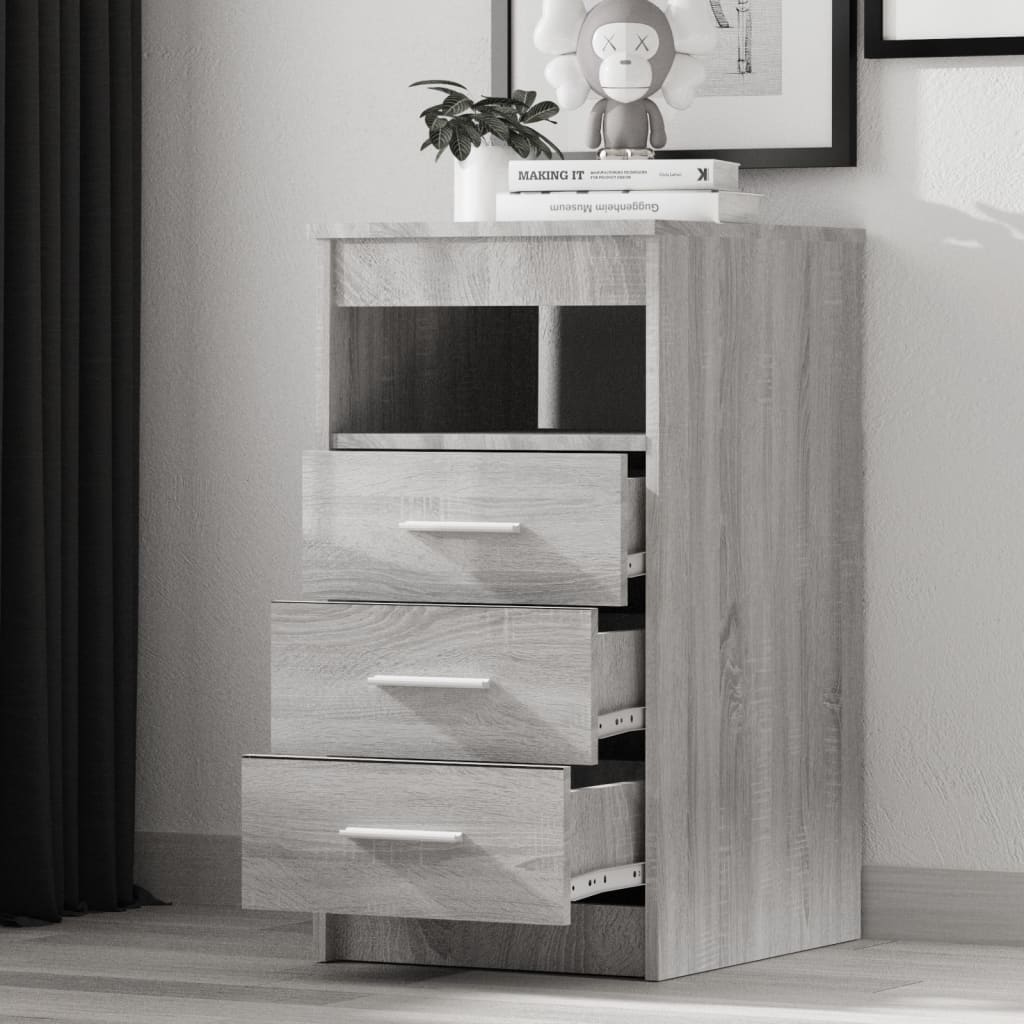 Drawer Cabinet | Grey Sonoma | Engineered wood | Compact | Drawer Cabinet