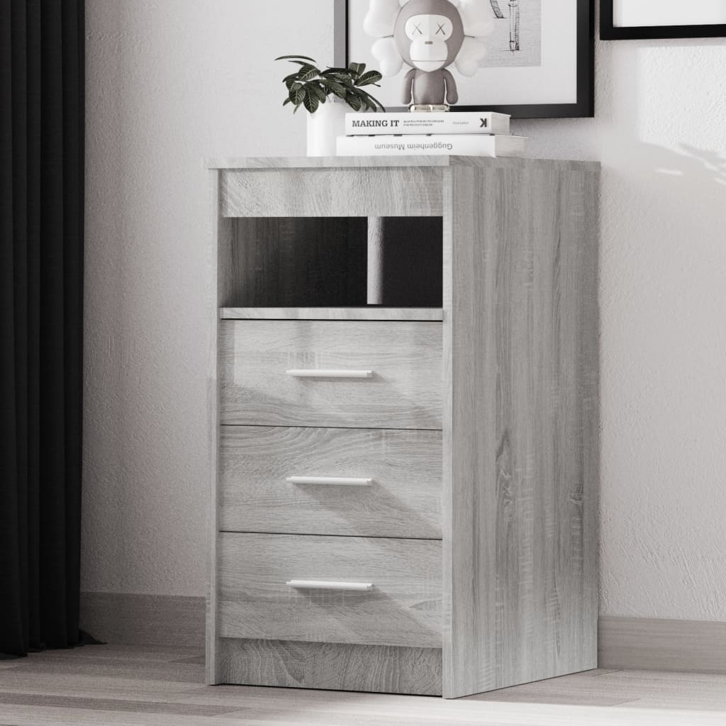 Drawer Cabinet | Grey Sonoma | Engineered wood | Compact | Drawer Cabinet