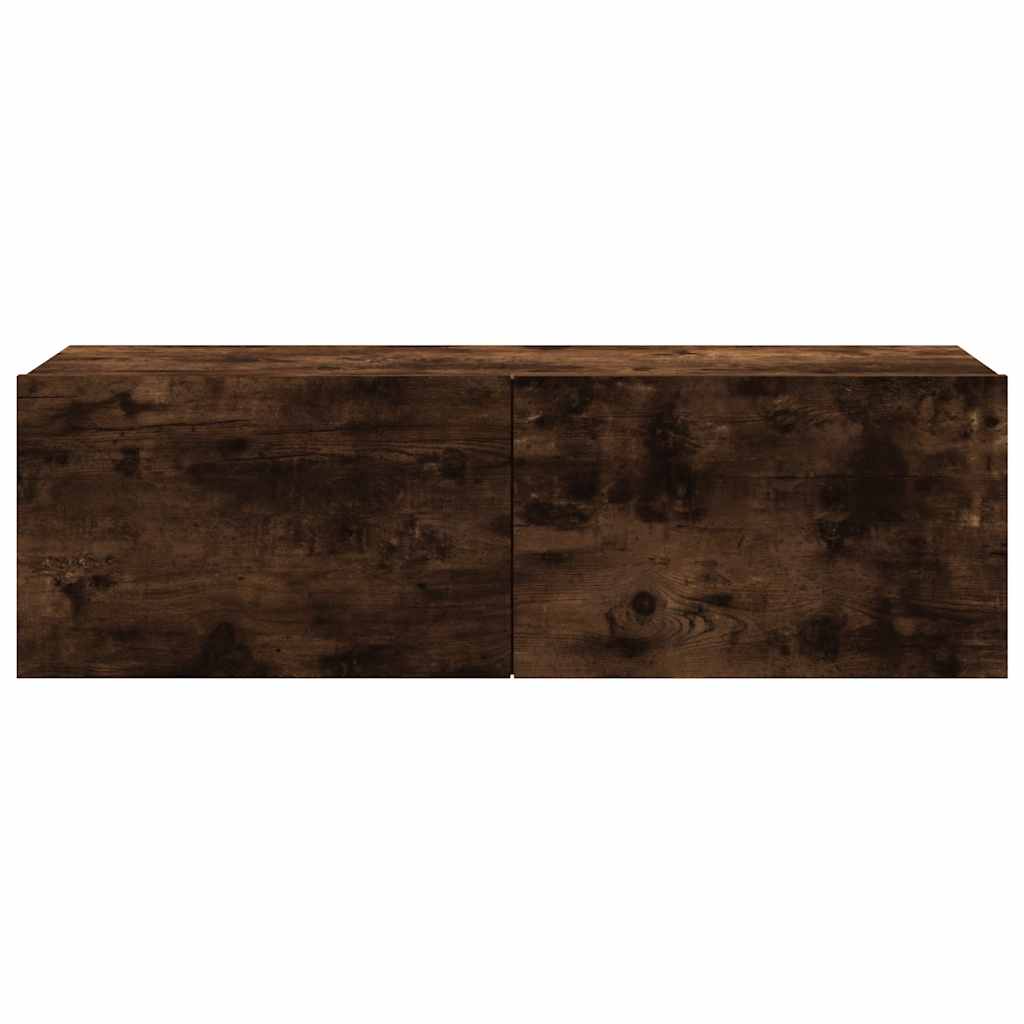 TV Wall Cabinet Smoked Oak 100x30x30 cm Engineered Wood