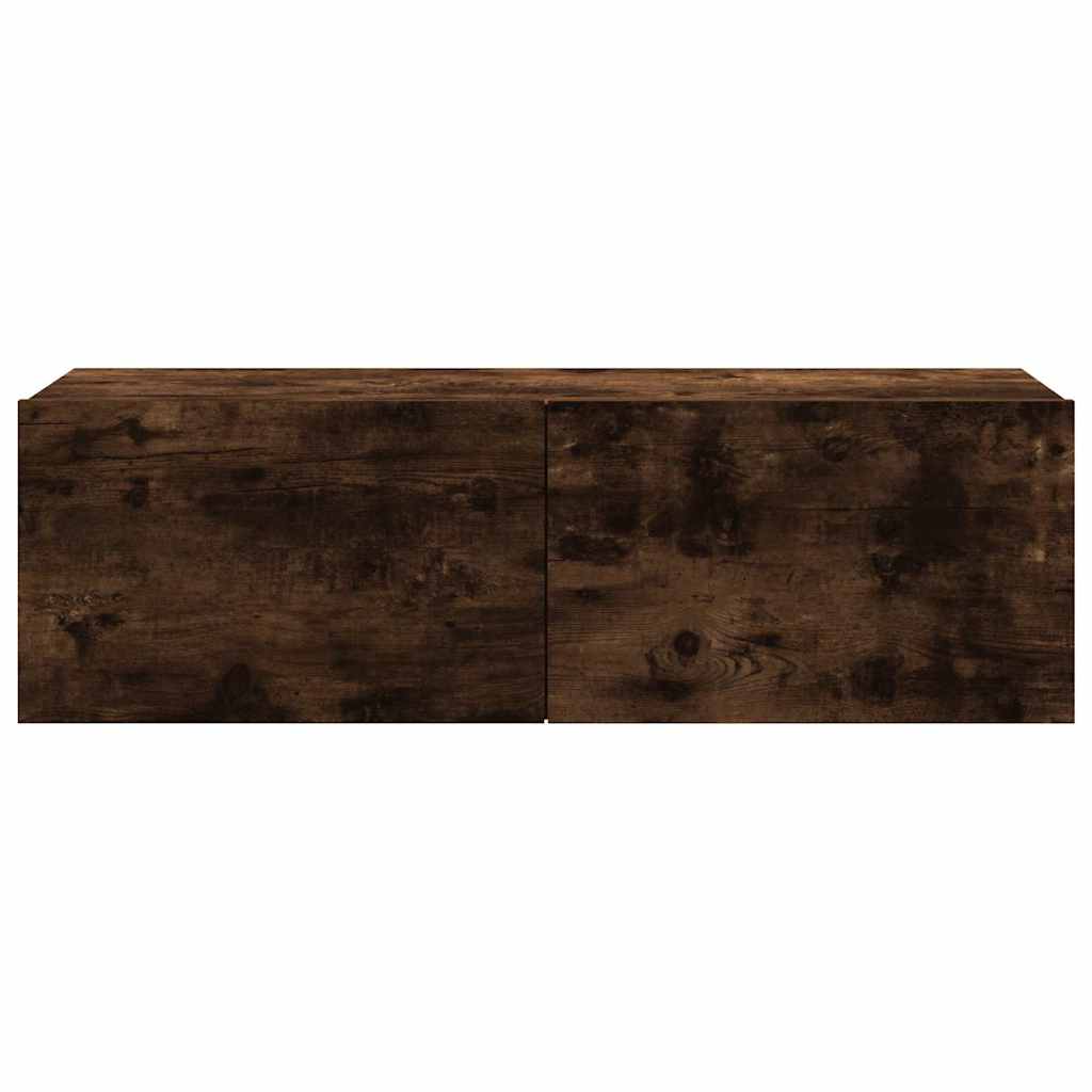 815096 vidaXL TV Wall Cabinet Smoked Oak 100x30x30 cm Engineered Wood