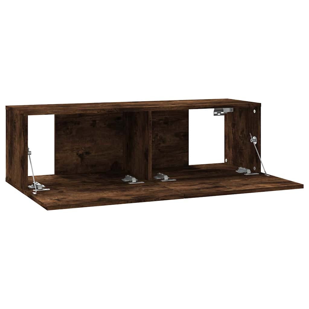 815096 vidaXL TV Wall Cabinet Smoked Oak 100x30x30 cm Engineered Wood