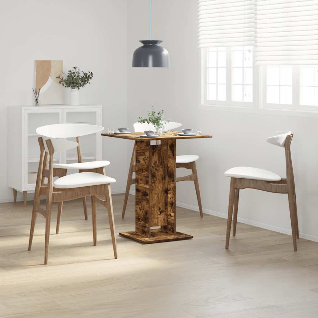 vidaXL Bistro Table Smoked Oak 60x60x75 cm Engineered Wood