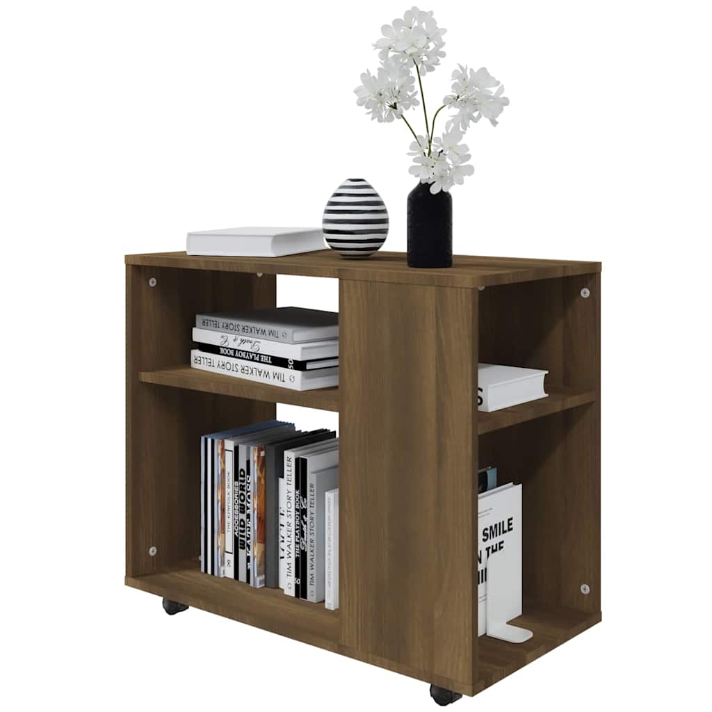 Side Table Brown Oak 70x35x60.5 cm Engineered Wood