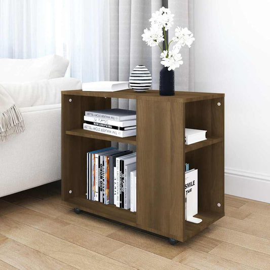 Side Table Brown Oak 70x35x60.5 cm Engineered Wood