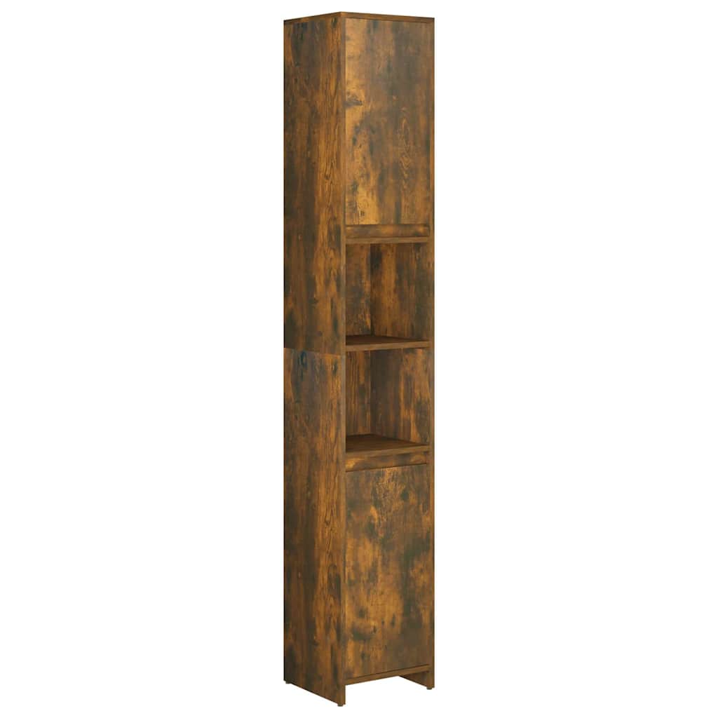 815108 vidaXL Bathroom Cabinet Smoked Oak 30x30x183,5 cm Engineered Wood