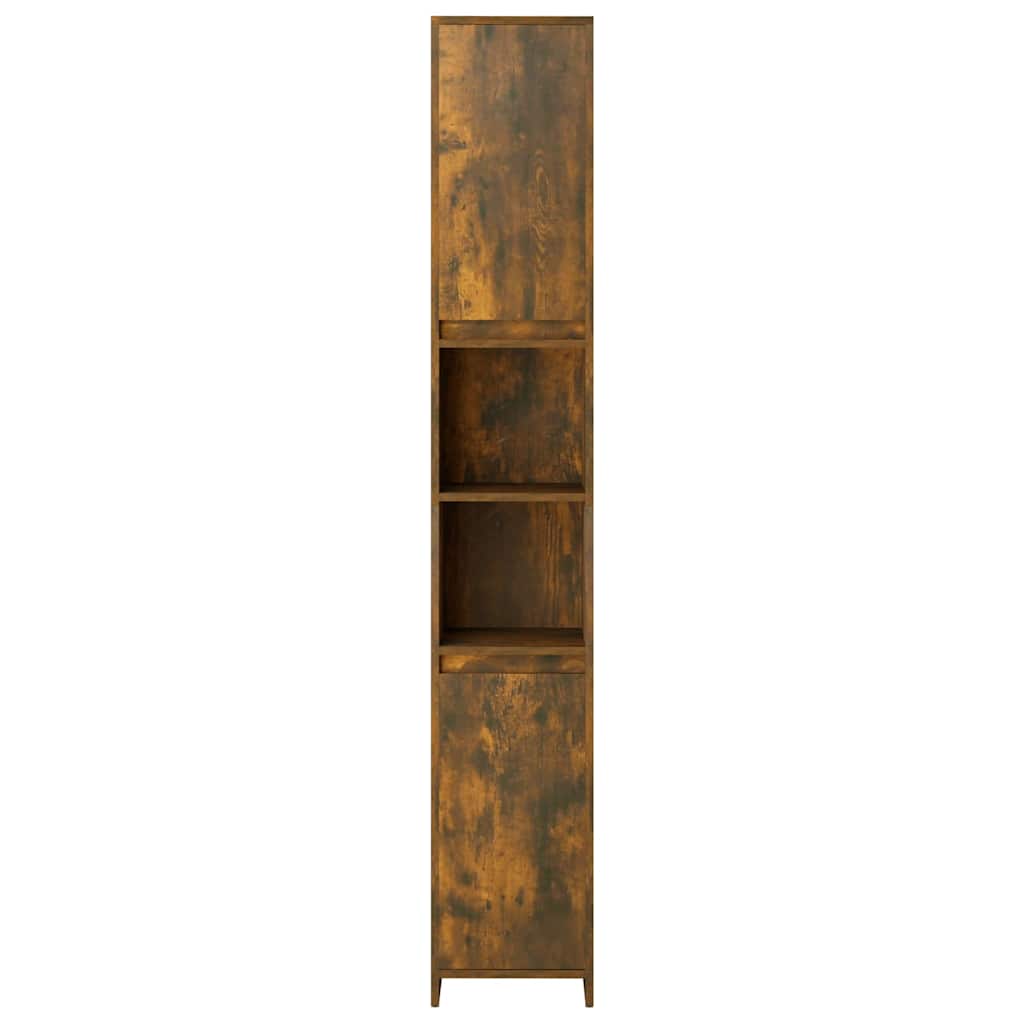 815108 vidaXL Bathroom Cabinet Smoked Oak 30x30x183,5 cm Engineered Wood