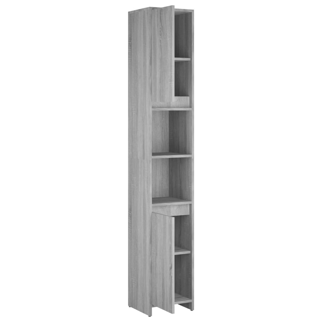 vidaXL Bathroom Cabinet Grey Sonoma 30x30x183.5 cm Engineered Wood