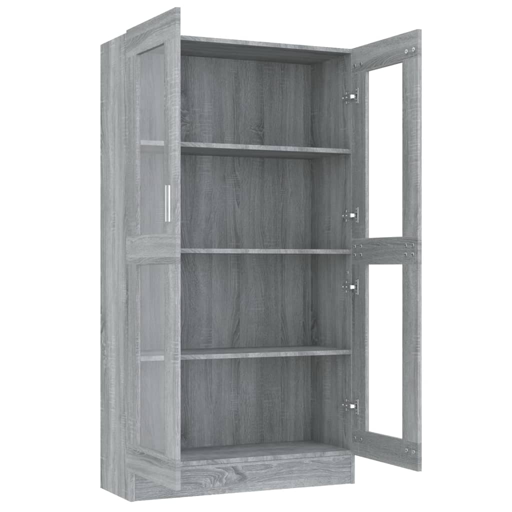 Vitrine Cabinet Grey Sonoma 82,5x30,5x150 cm Engineered Wood