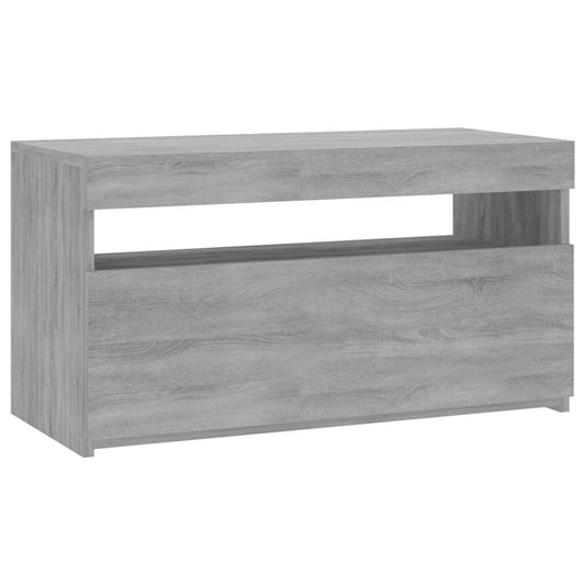 815125 vidaXL TV Cabinet with LED Lights Grey Sonoma 75x35x40 cm