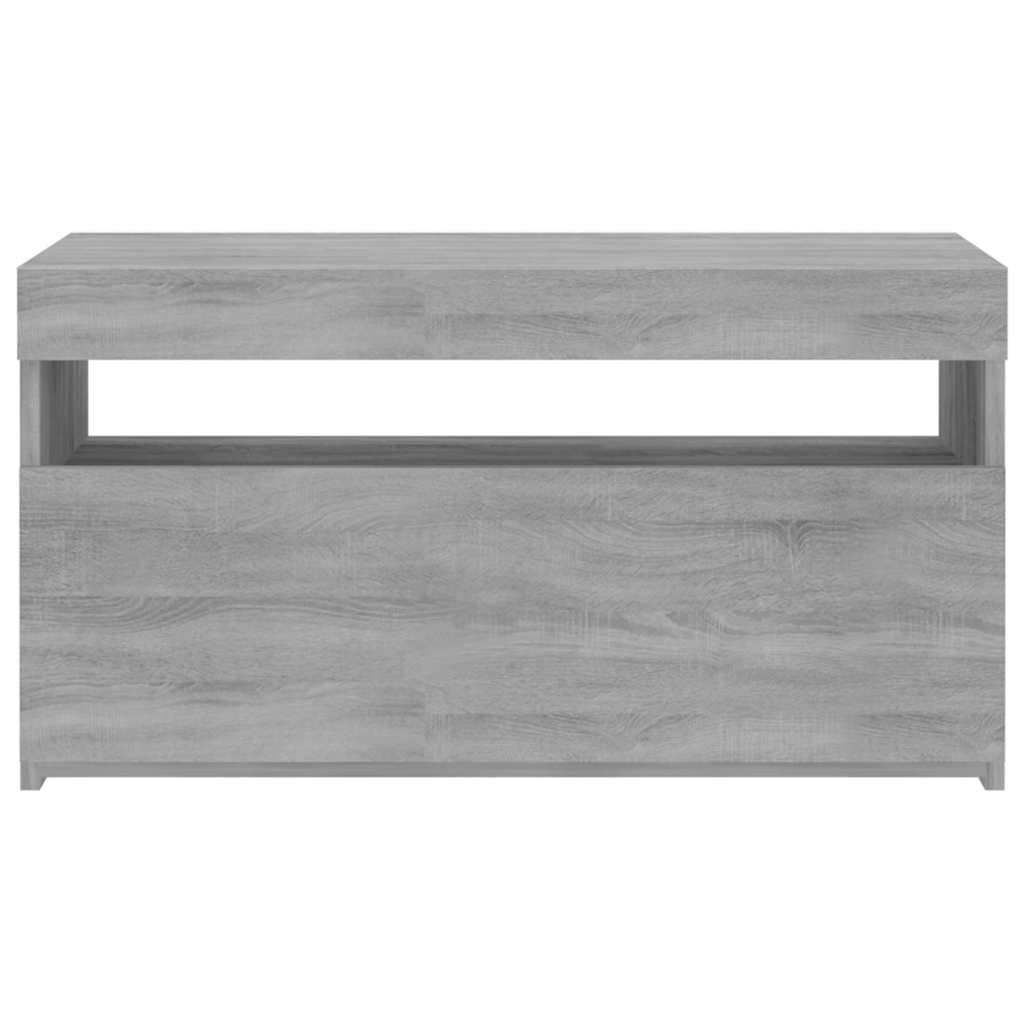 815125 vidaXL TV Cabinet with LED Lights Grey Sonoma 75x35x40 cm