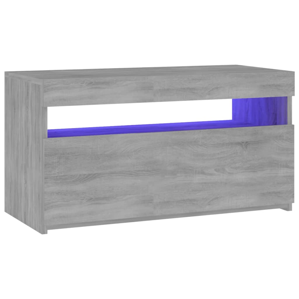 vidaXL TV Cabinet with LED Lights Grey Sonoma 75x35x40 cm