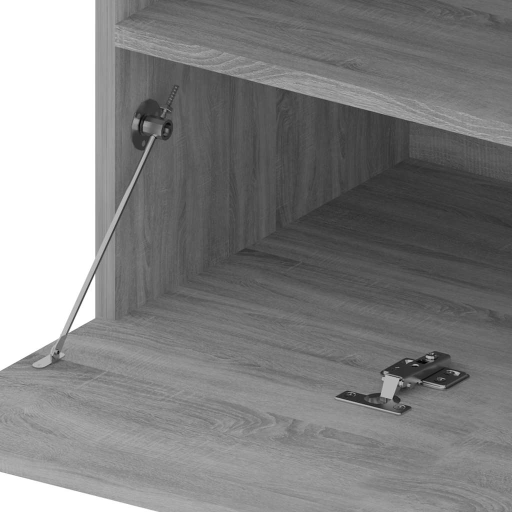 815125 vidaXL TV Cabinet with LED Lights Grey Sonoma 75x35x40 cm