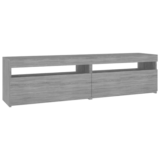 815126 vidaXL TV Cabinet with LED Lights 2 pcs Grey Sonoma 75x35x40 cm