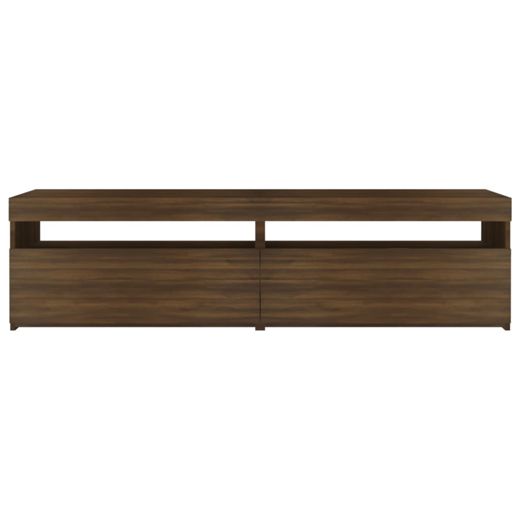 vidaXL TV Cabinet with LED Lights 2 pcs Brown Oak 75x35x40 cm