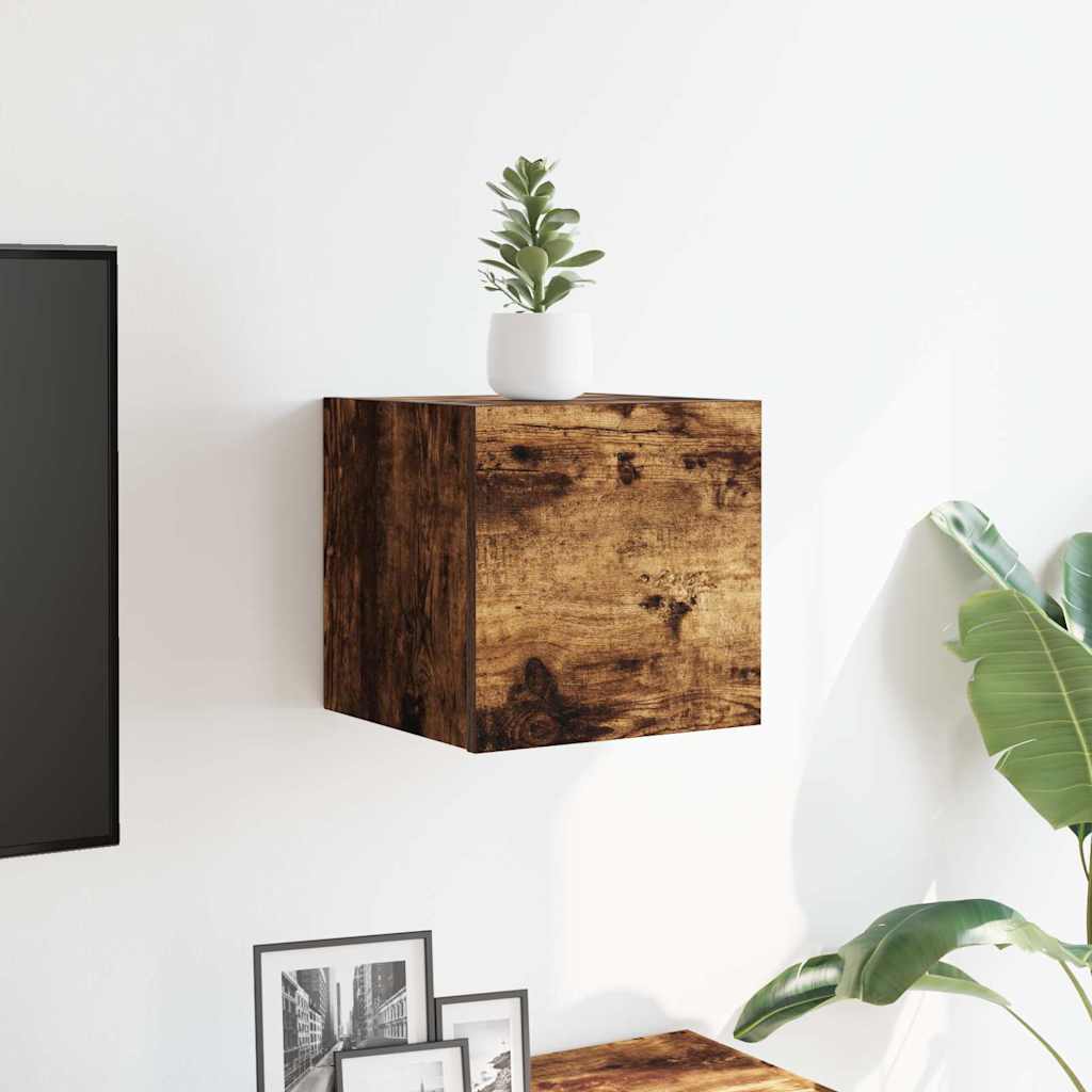 815135 vidaXL Wall Mounted TV Cabinet Smoked Oak 30,5x30x30 cm