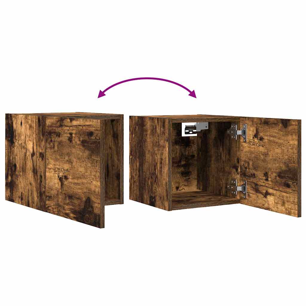 815135 vidaXL Wall Mounted TV Cabinet Smoked Oak 30,5x30x30 cm