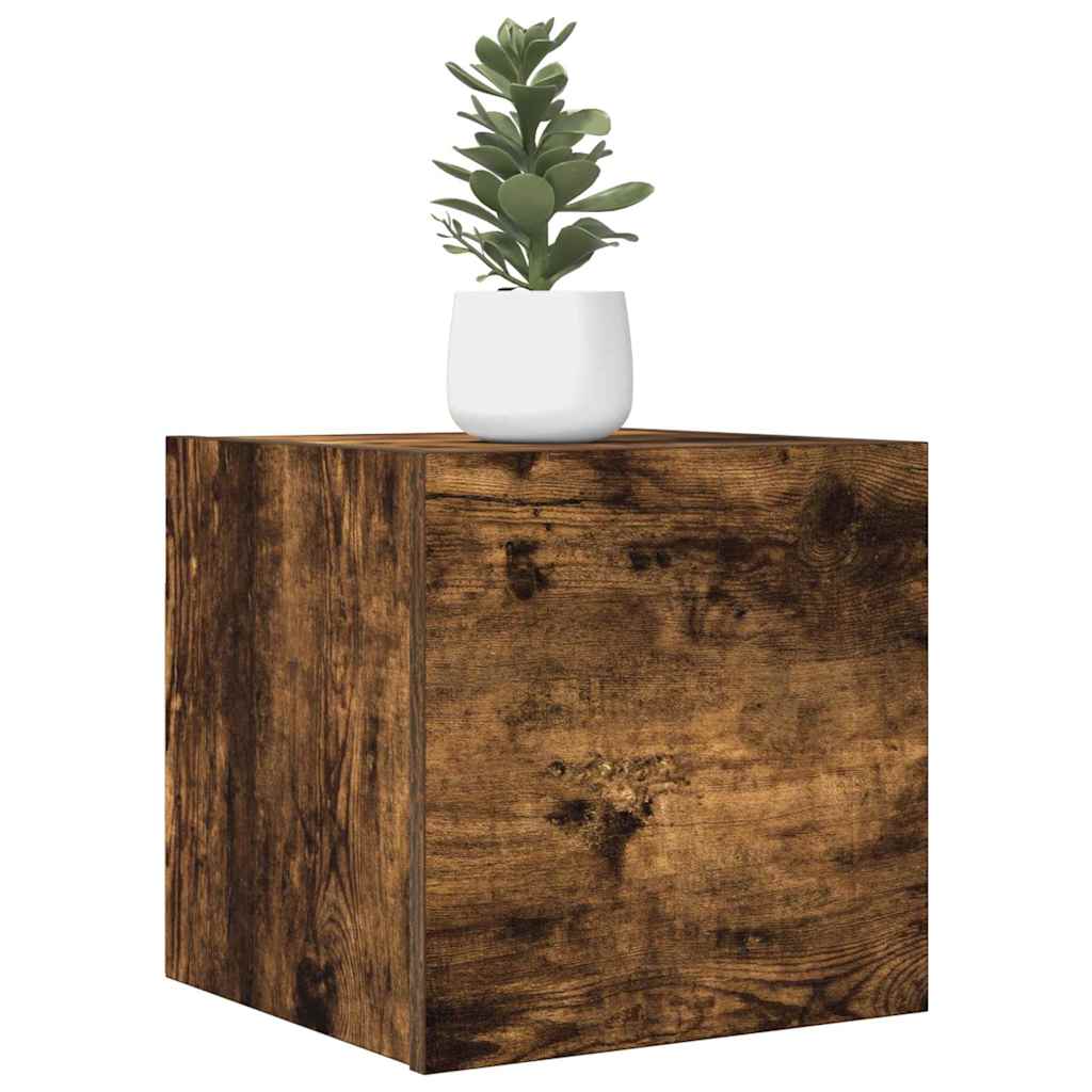 815135 vidaXL Wall Mounted TV Cabinet Smoked Oak 30,5x30x30 cm