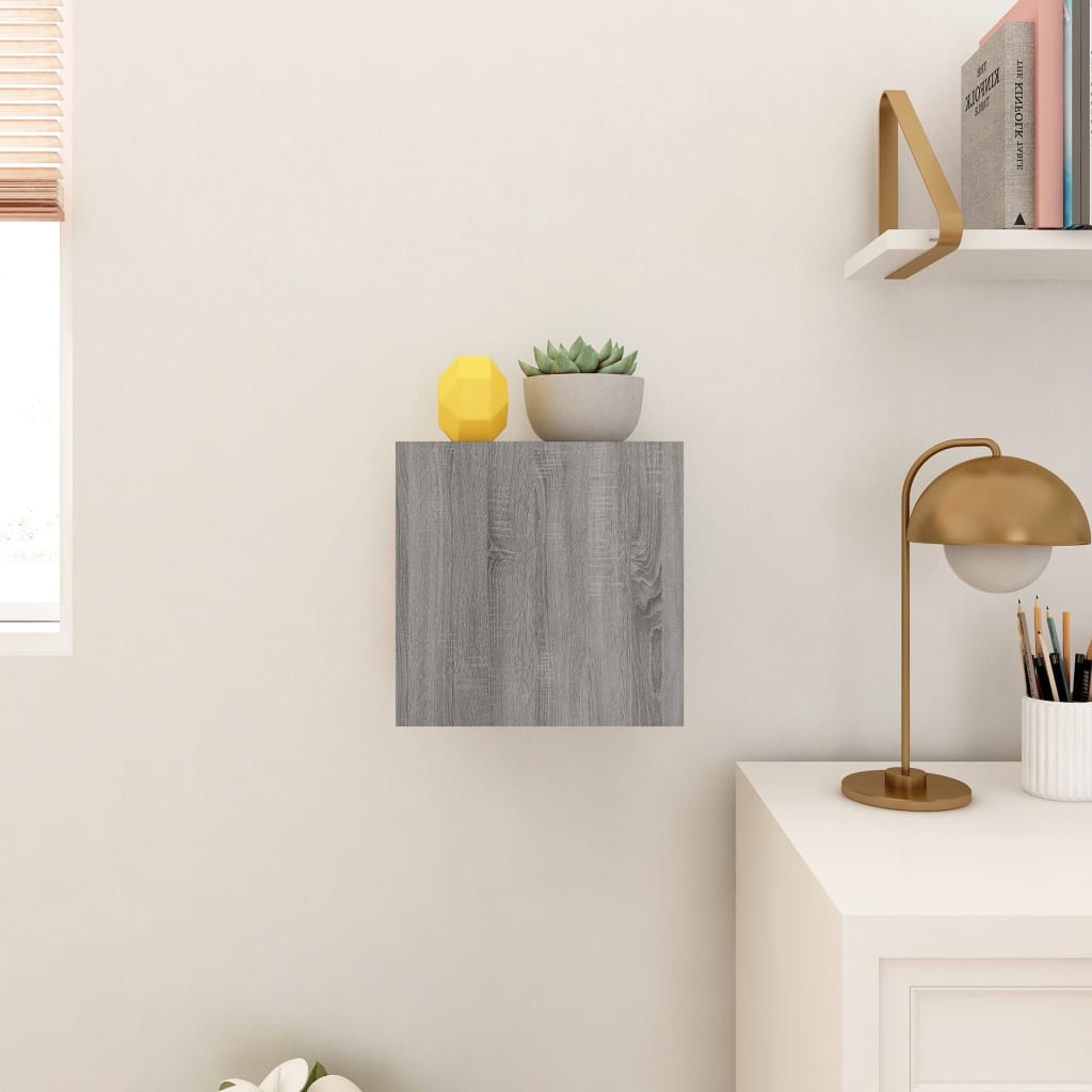 vidaXL Wall Mounted TV Cabinet Grey Sonoma 30.5x30x30 cm