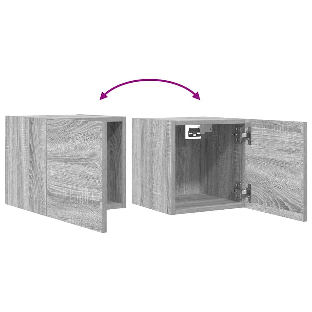 815138 vidaXL Wall Mounted TV Cabinet Grey Sonoma 30,5x30x30 cm