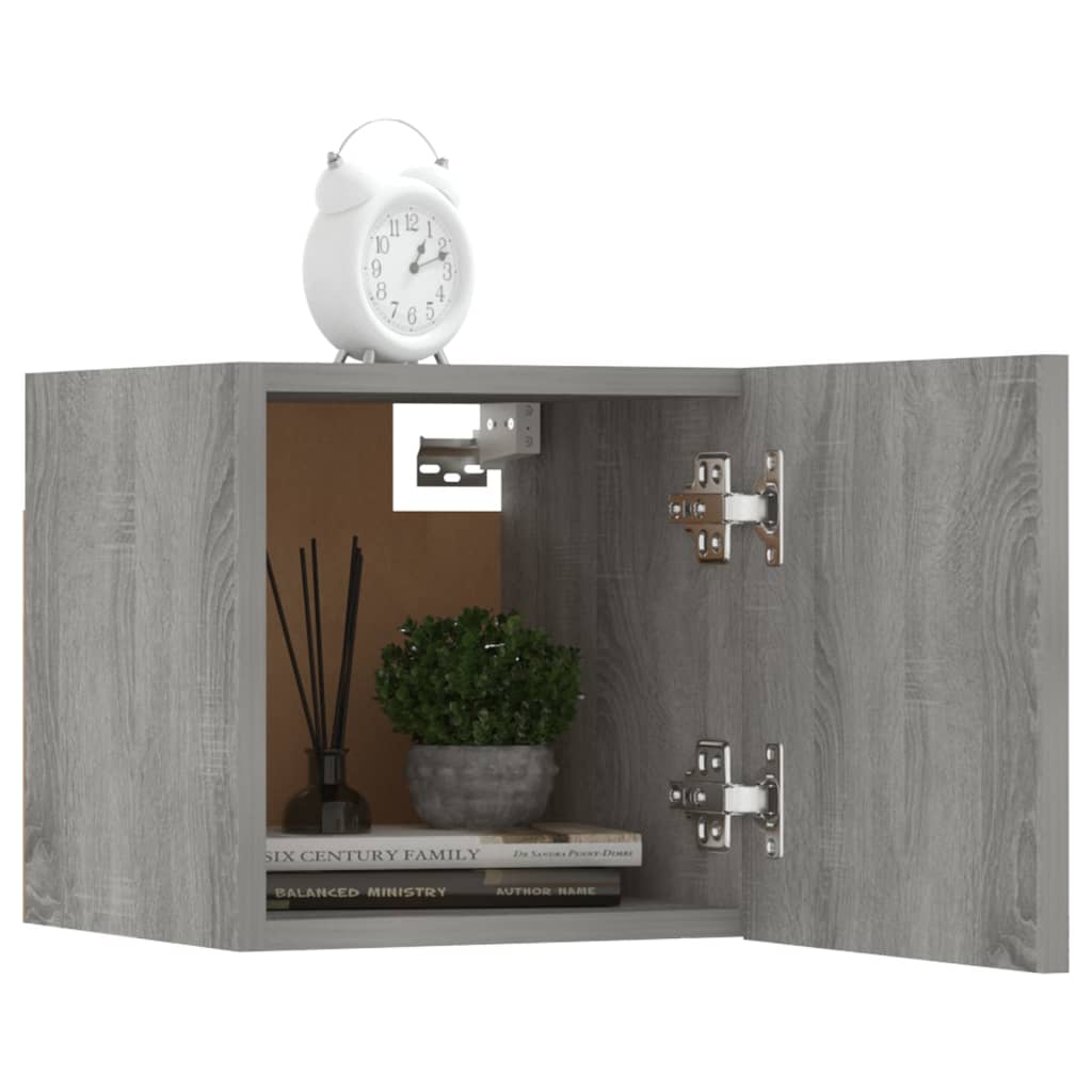 vidaXL Wall Mounted TV Cabinet 2 pcs Grey Sonoma 30.5x30x30 cm