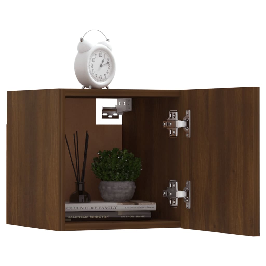 vidaXL Wall Mounted TV Cabinet 2 pcs Brown Oak 30.5x30x30 cm