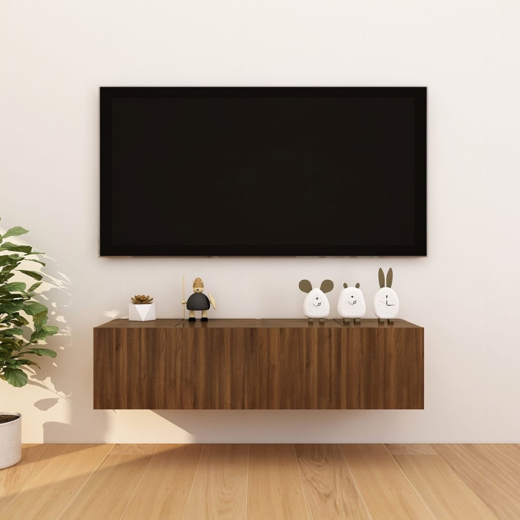 vidaXL Wall Mounted TV Cabinet 4 pcs Brown Oak 30.5x30x30 cm