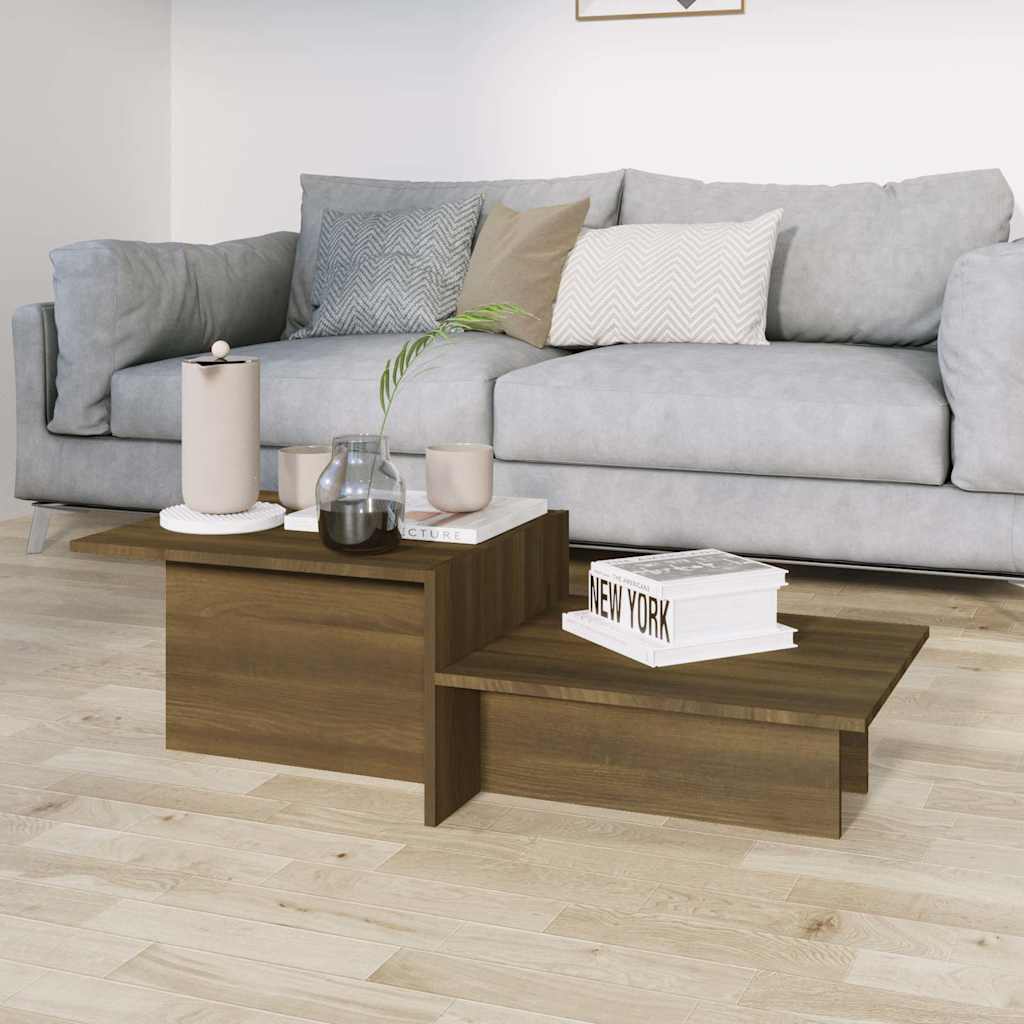 815148 vidaXL Coffee Table Brown Oak 111,5x50x33 cm Engineered Wood