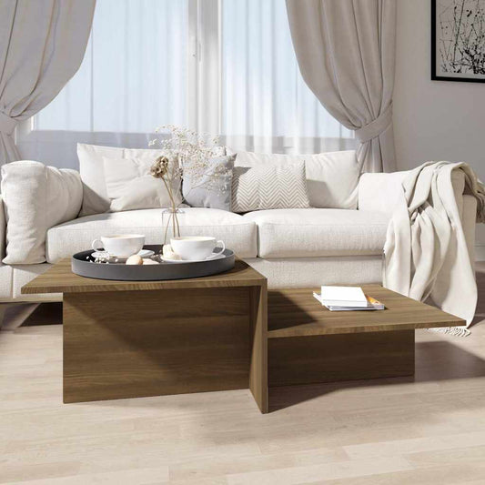 815148 vidaXL Coffee Table Brown Oak 111,5x50x33 cm Engineered Wood