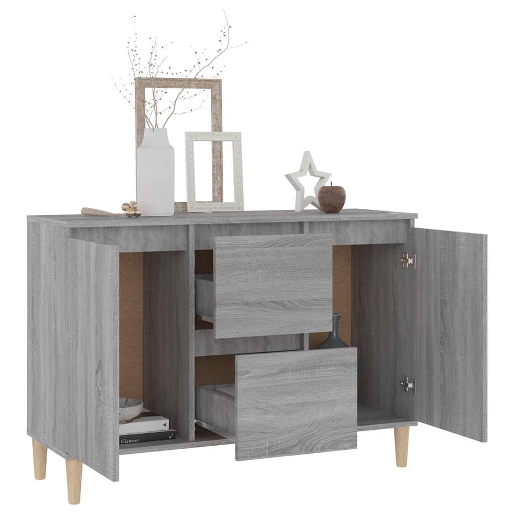 815163 vidaXL Sideboard Grey Sonoma 101x35x70 cm Engineered Wood