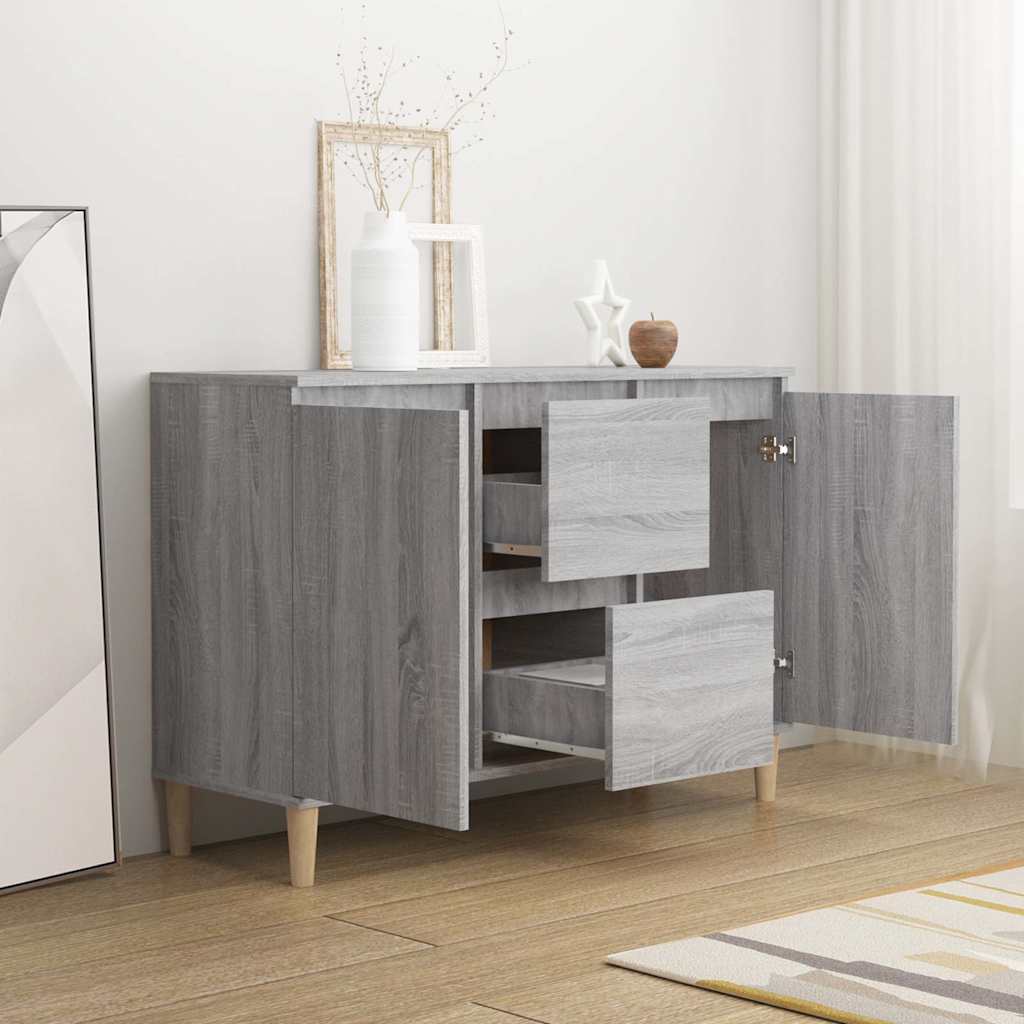 815163 vidaXL Sideboard Grey Sonoma 101x35x70 cm Engineered Wood