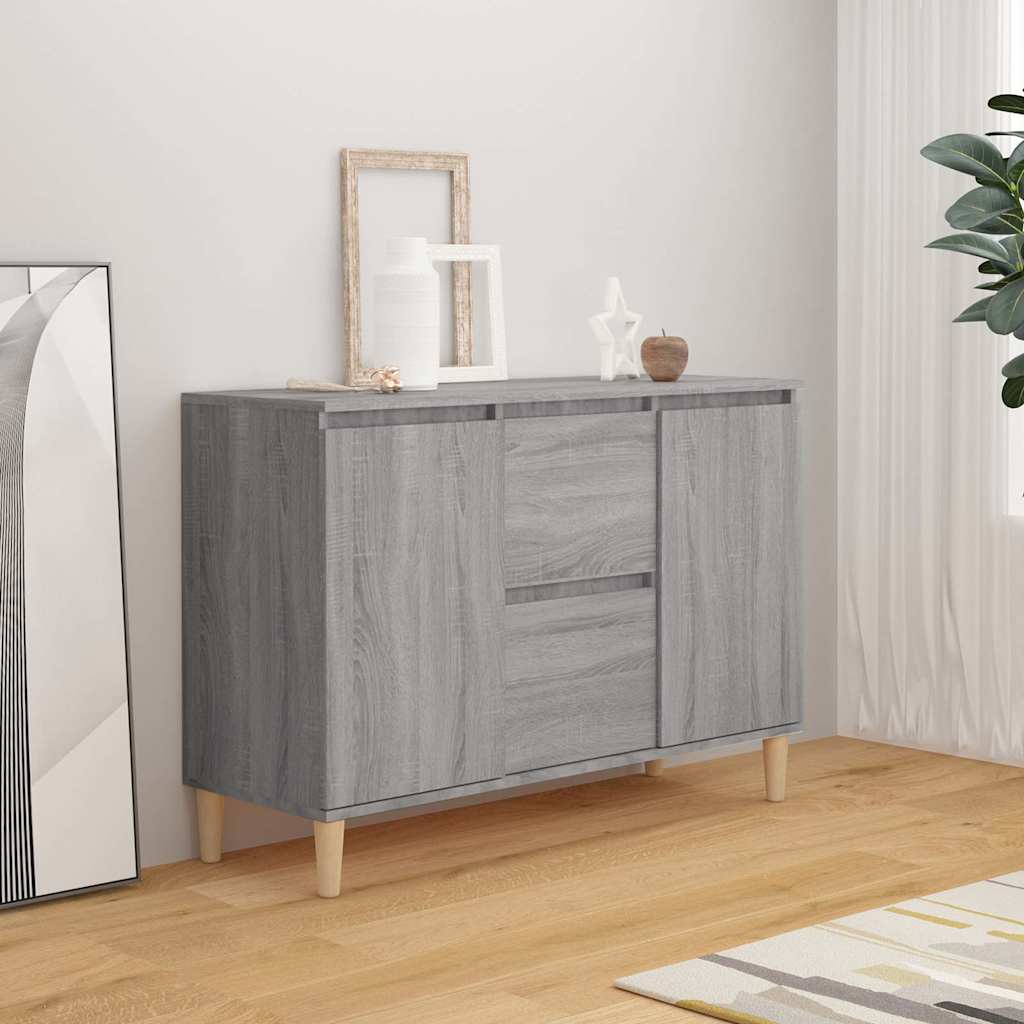815163 vidaXL Sideboard Grey Sonoma 101x35x70 cm Engineered Wood