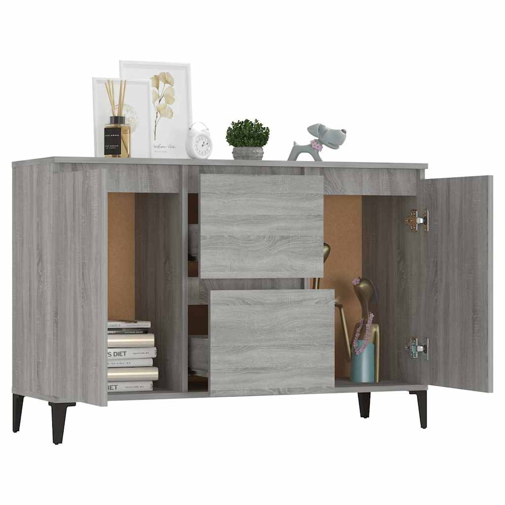 815166 vidaXL Sideboard Grey Sonoma 102x35x70 cm Engineered Wood