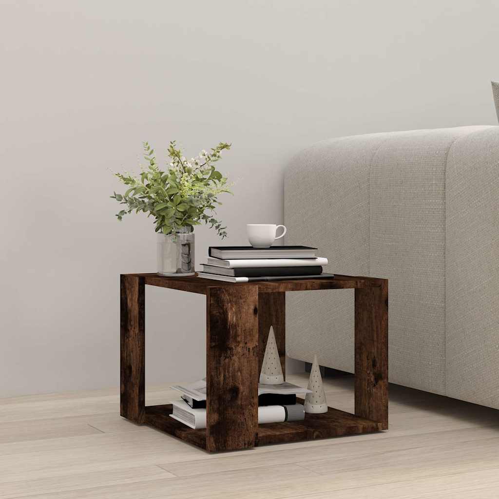 815168 vidaXL Coffee Table Smoked Oak 40x40x30 cm Engineered Wood