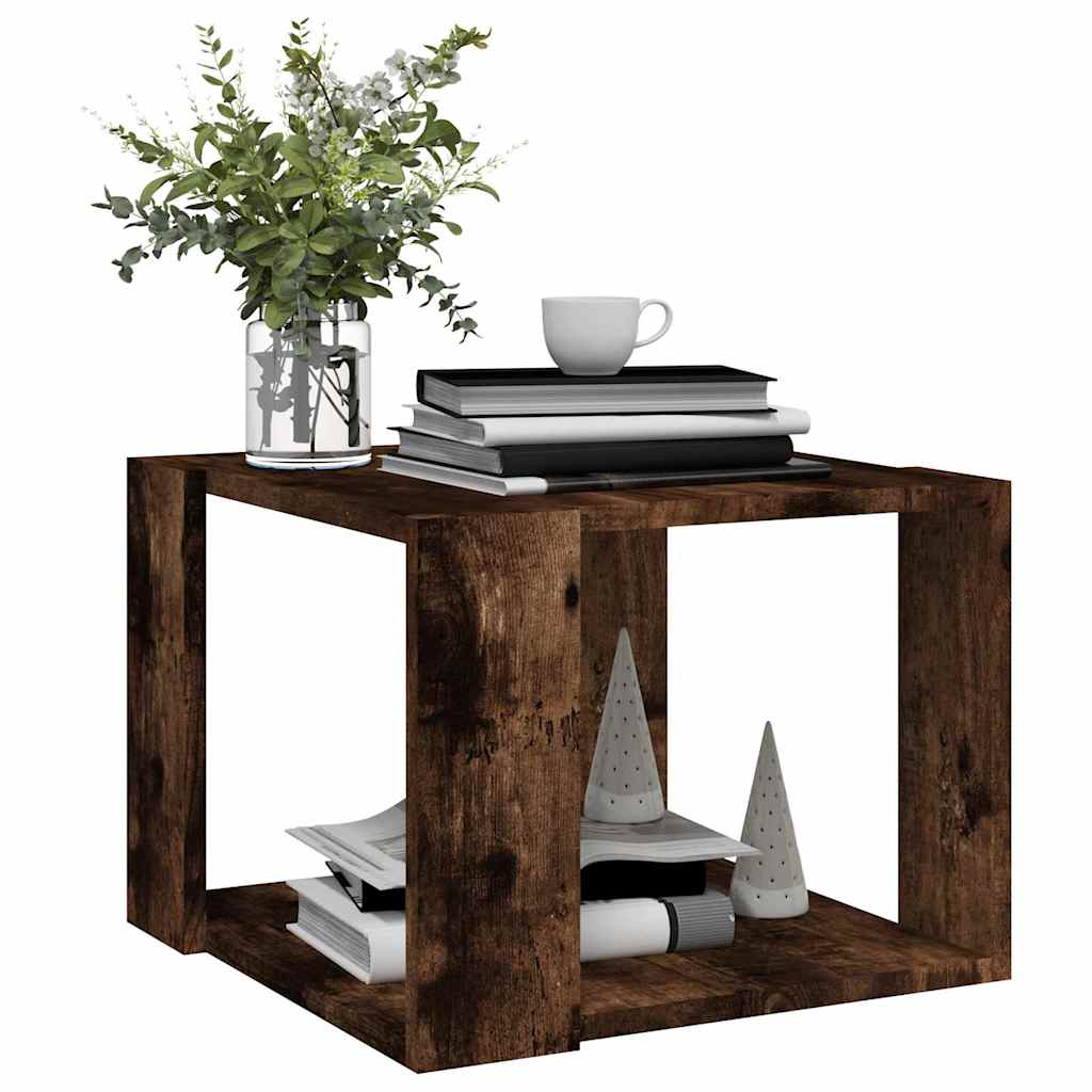 815168 vidaXL Coffee Table Smoked Oak 40x40x30 cm Engineered Wood