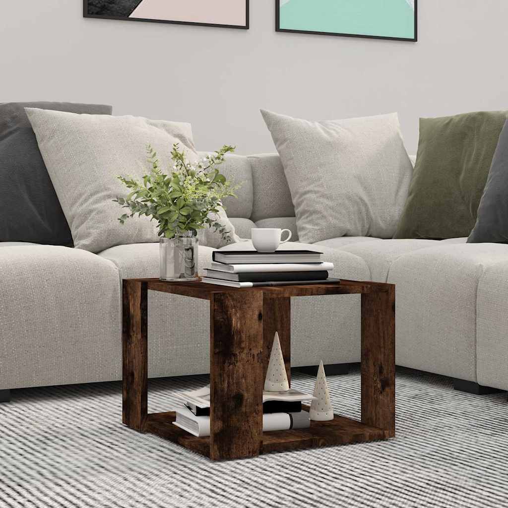 815168 vidaXL Coffee Table Smoked Oak 40x40x30 cm Engineered Wood