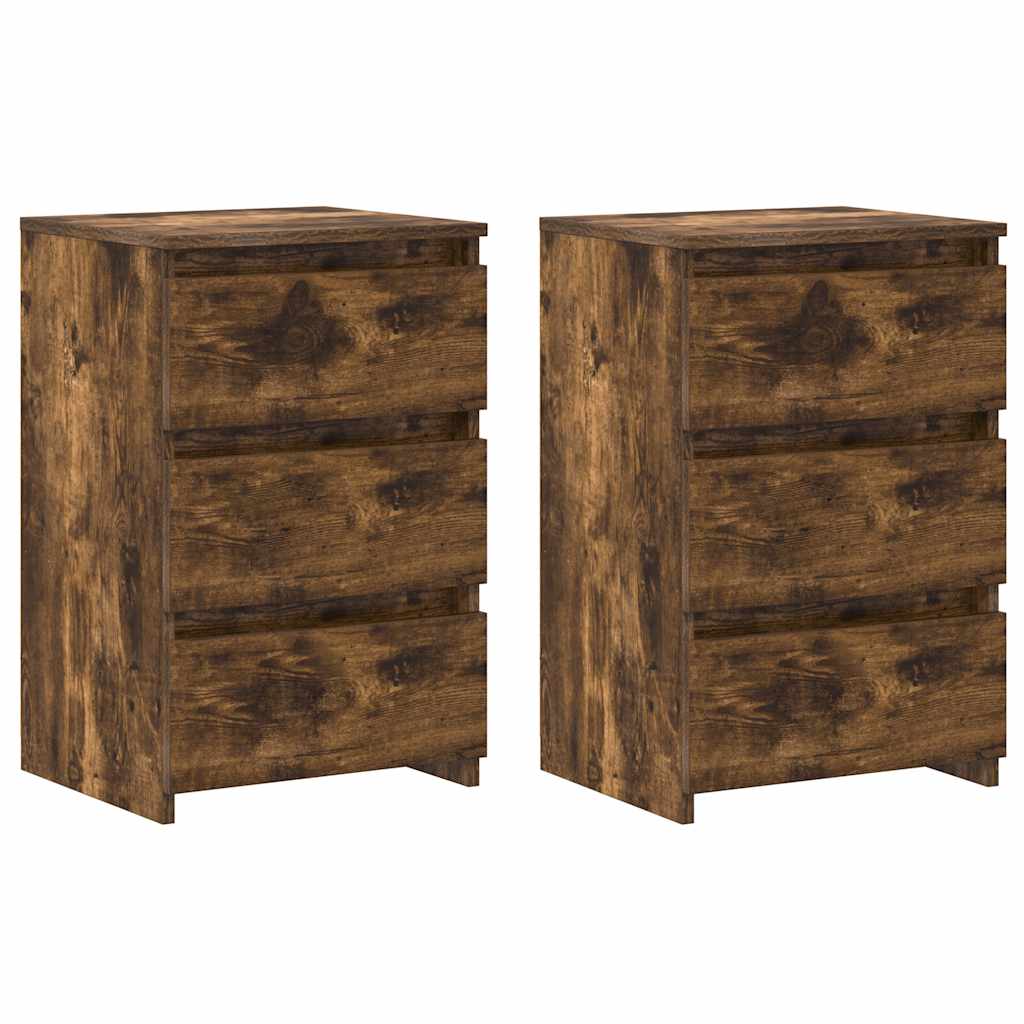 Bed Cabinets 2 pcs Smoked Oak 40x35x62,5 cm Engineered Wood