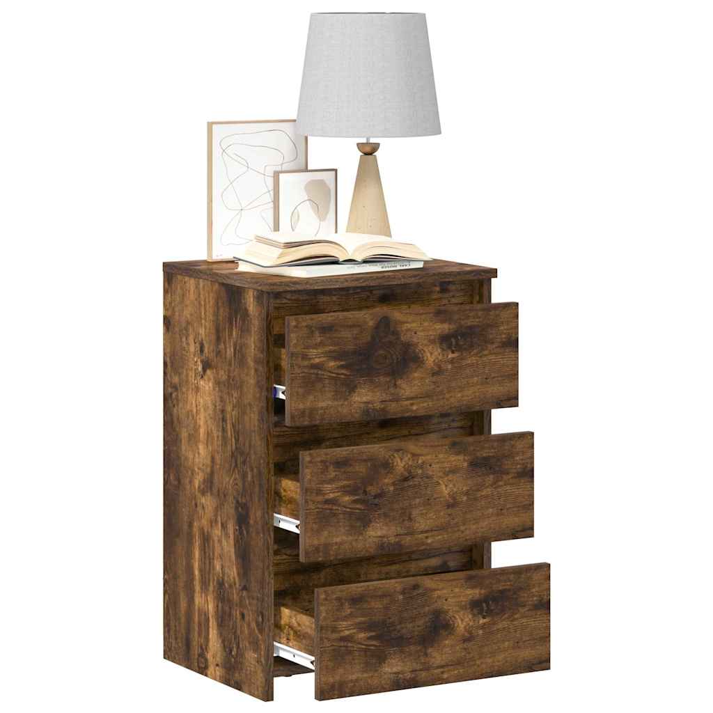 Bed Cabinets 2 pcs Smoked Oak 40x35x62,5 cm Engineered Wood