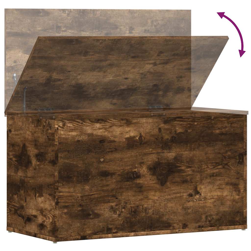 815192 vidaXL Storage Chest Smoked Oak 84x42x46 cm Engineered Wood