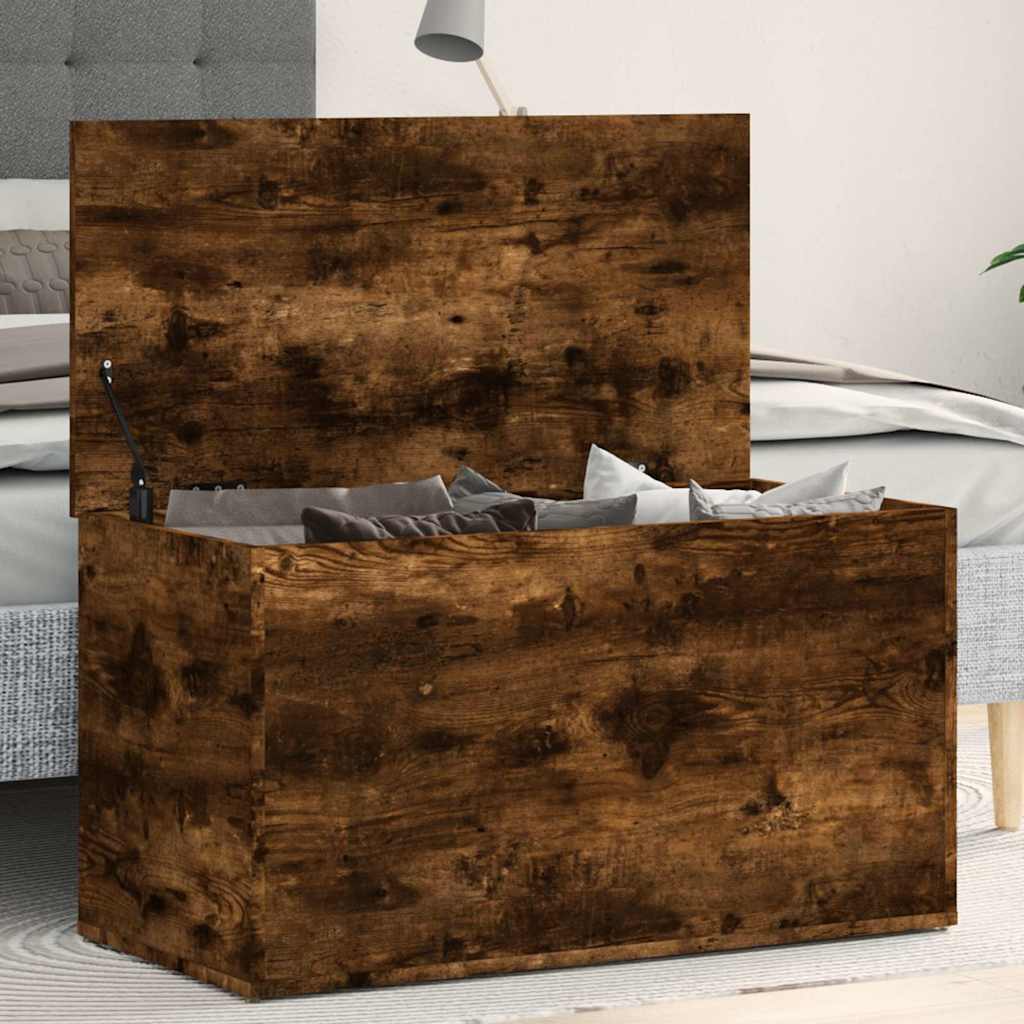 815192 vidaXL Storage Chest Smoked Oak 84x42x46 cm Engineered Wood