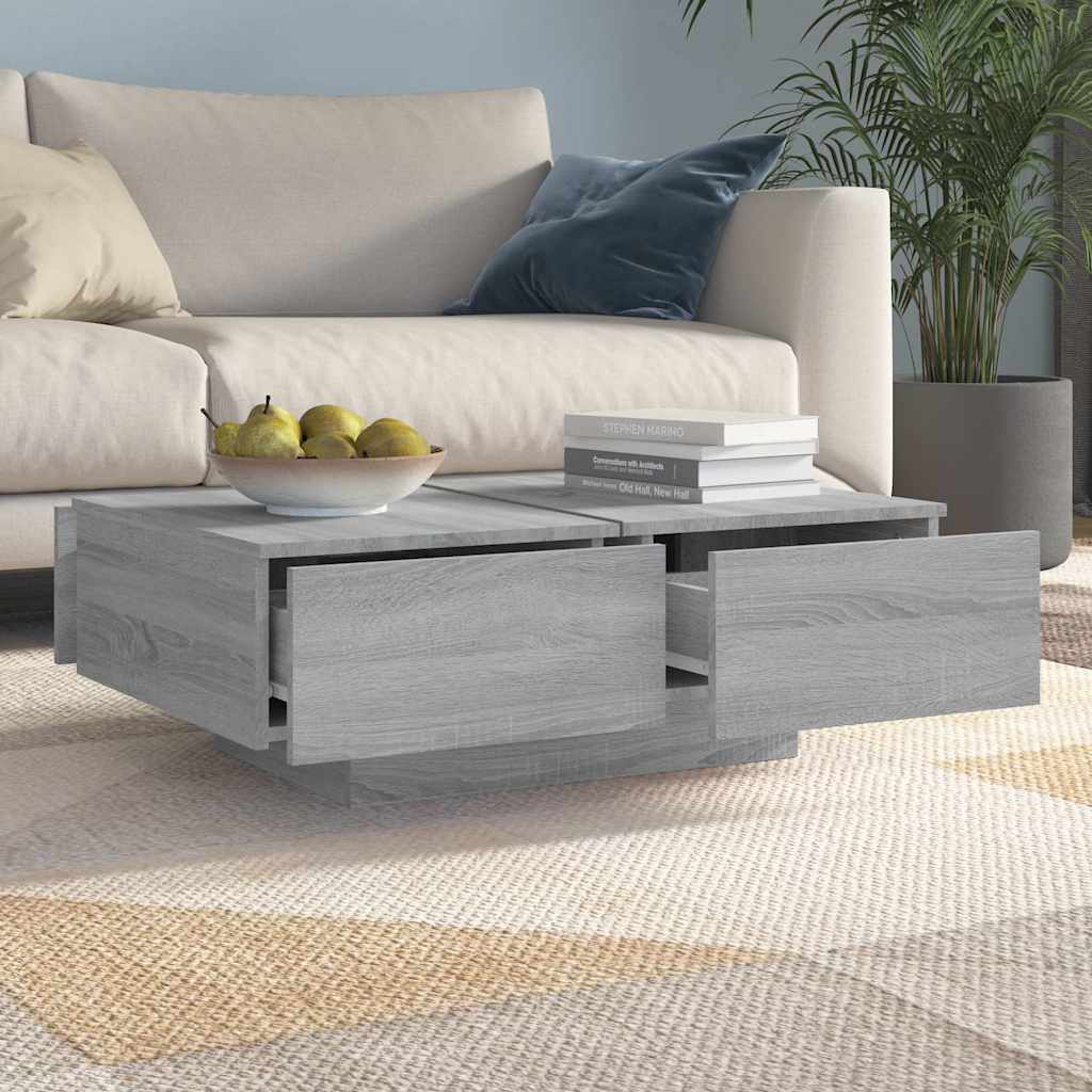 815196 vidaXL Coffee Table Grey Sonoma 90x60x31 cm Engineered Wood