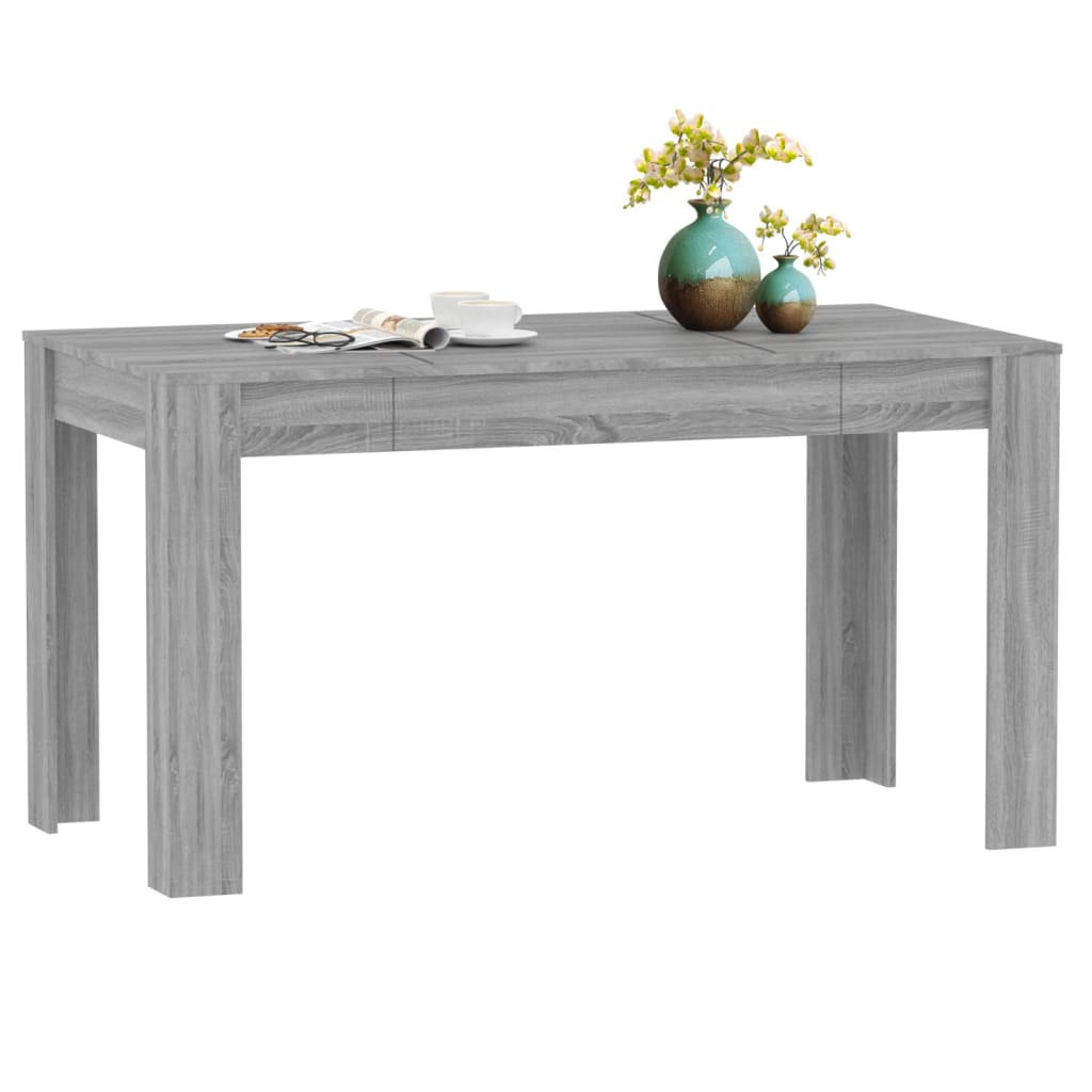 vidaXL Dining Table Grey Sonoma 140x74.5x76 cm Engineered Wood