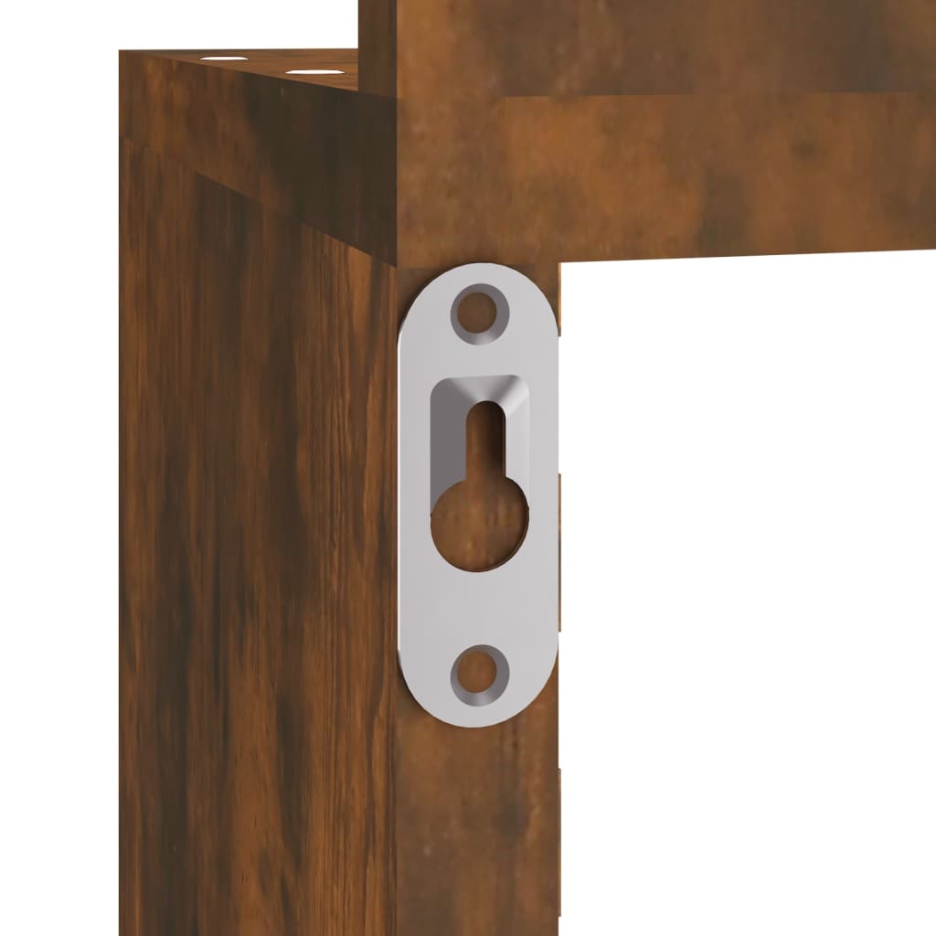 815210 vidaXL Wall Corner Shelf Smoked Oak 20x20x127,5 cm Engineered Wood