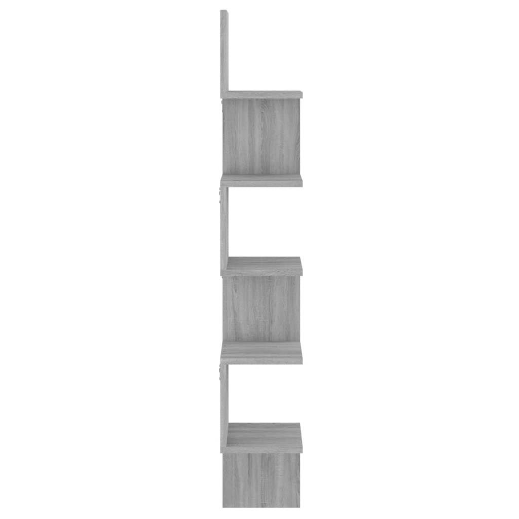 815211 vidaXL Wall Corner Shelf Grey Sonoma 20x20x127,5 cm Engineered Wood