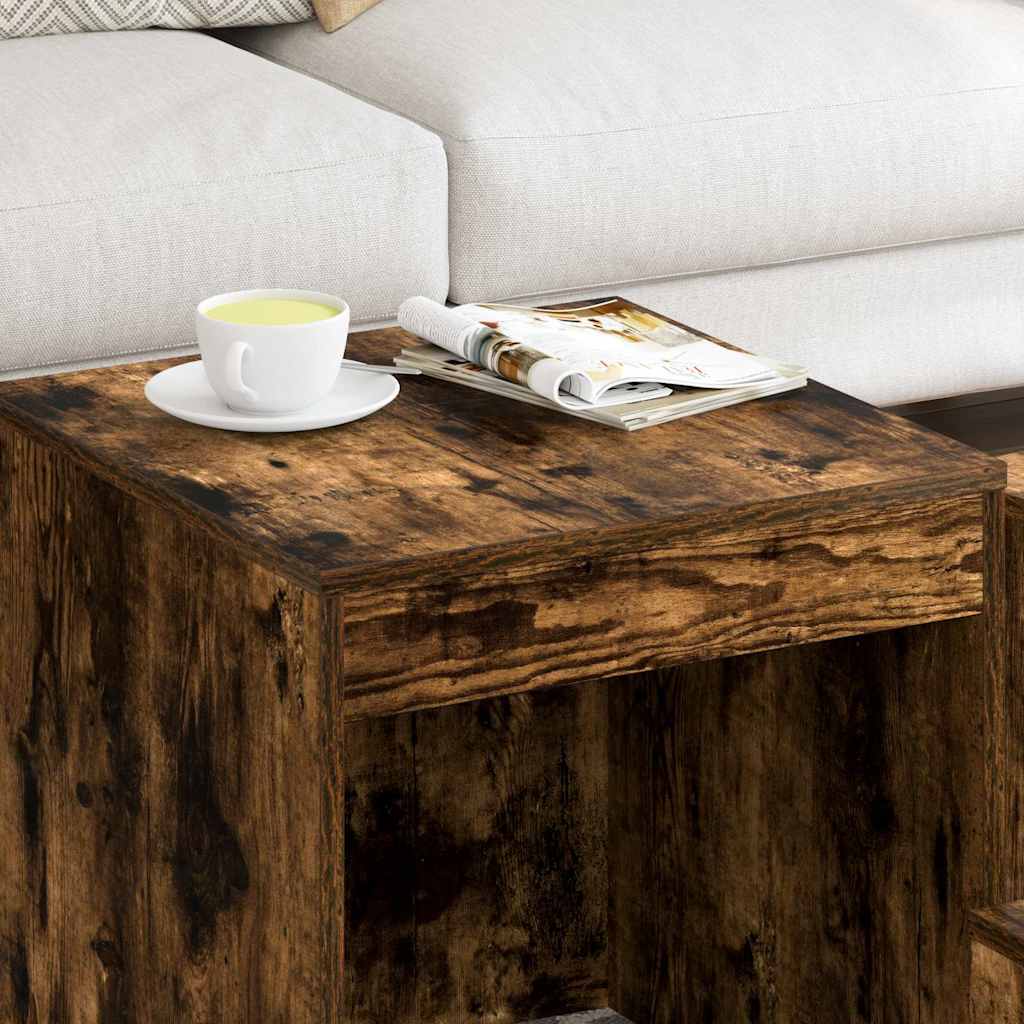 815225 vidaXL Nesting Tables 3 pcs Smoked Oak Engineered Wood