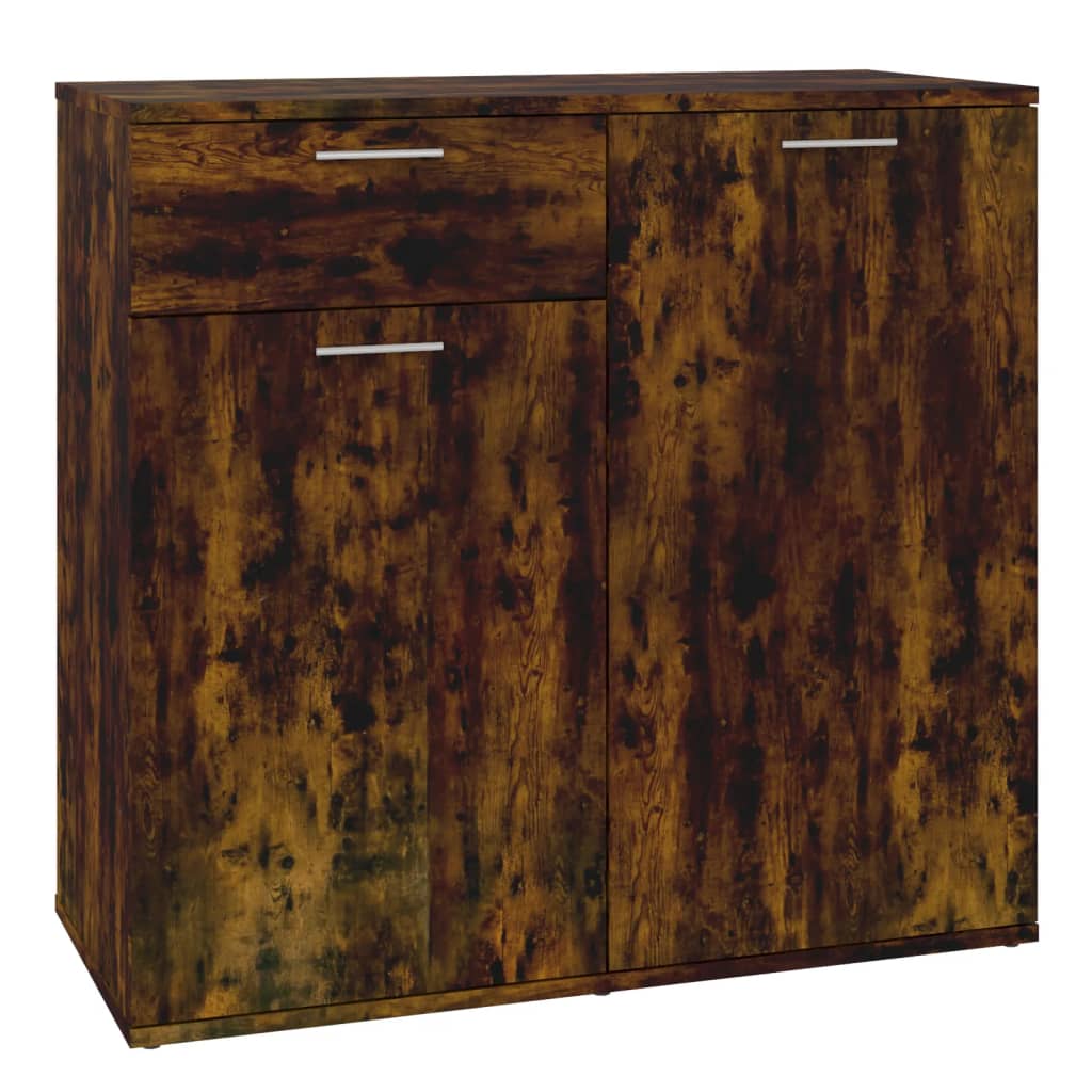 Sideboard Smoked Oak 80x36x75 cm Engineered Wood