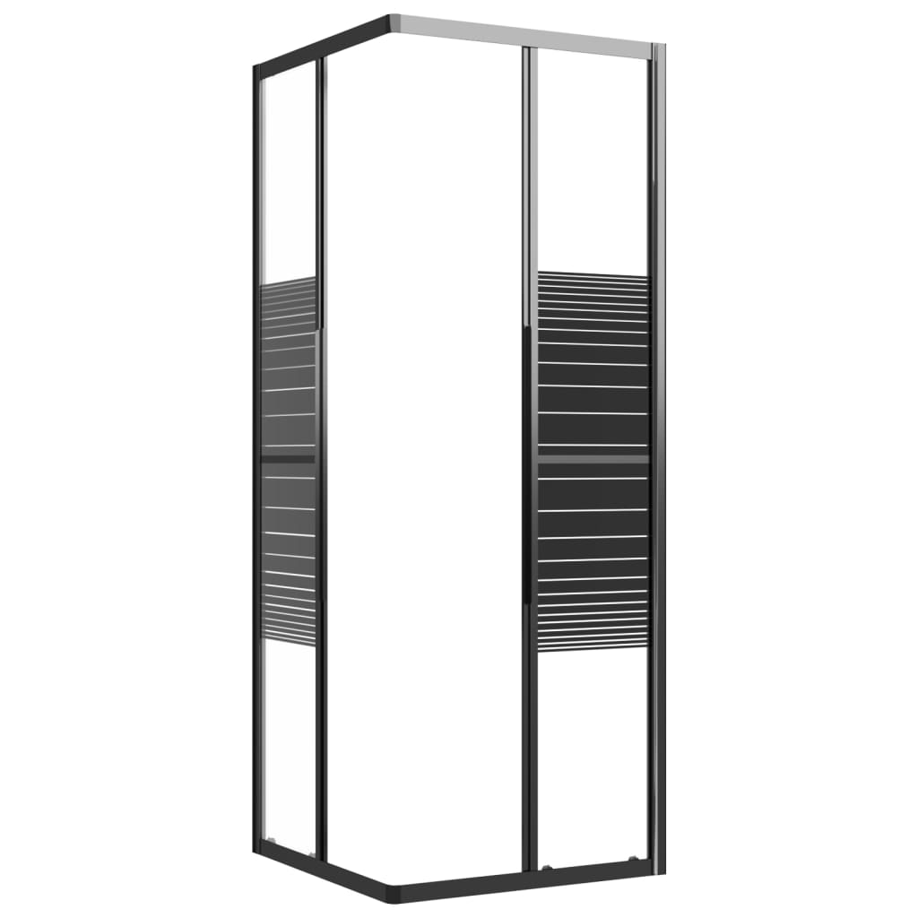 vidaXL Stripe Shower Cabin ESG 70x70x180 cm Black