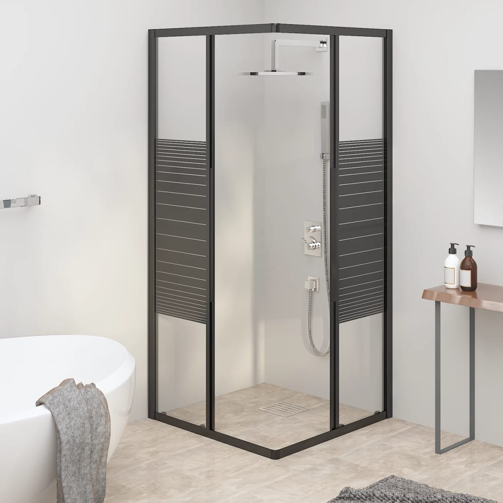 vidaXL Stripe Shower Cabin ESG 70x70x180 cm Black