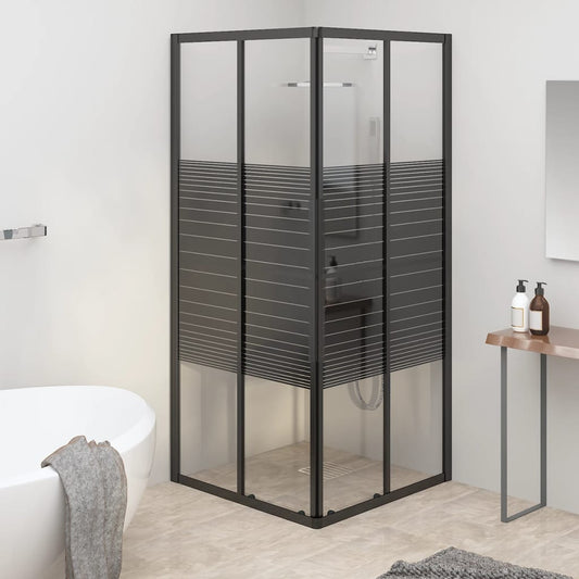 vidaXL Stripe Shower Cabin ESG 70x70x180 cm Black