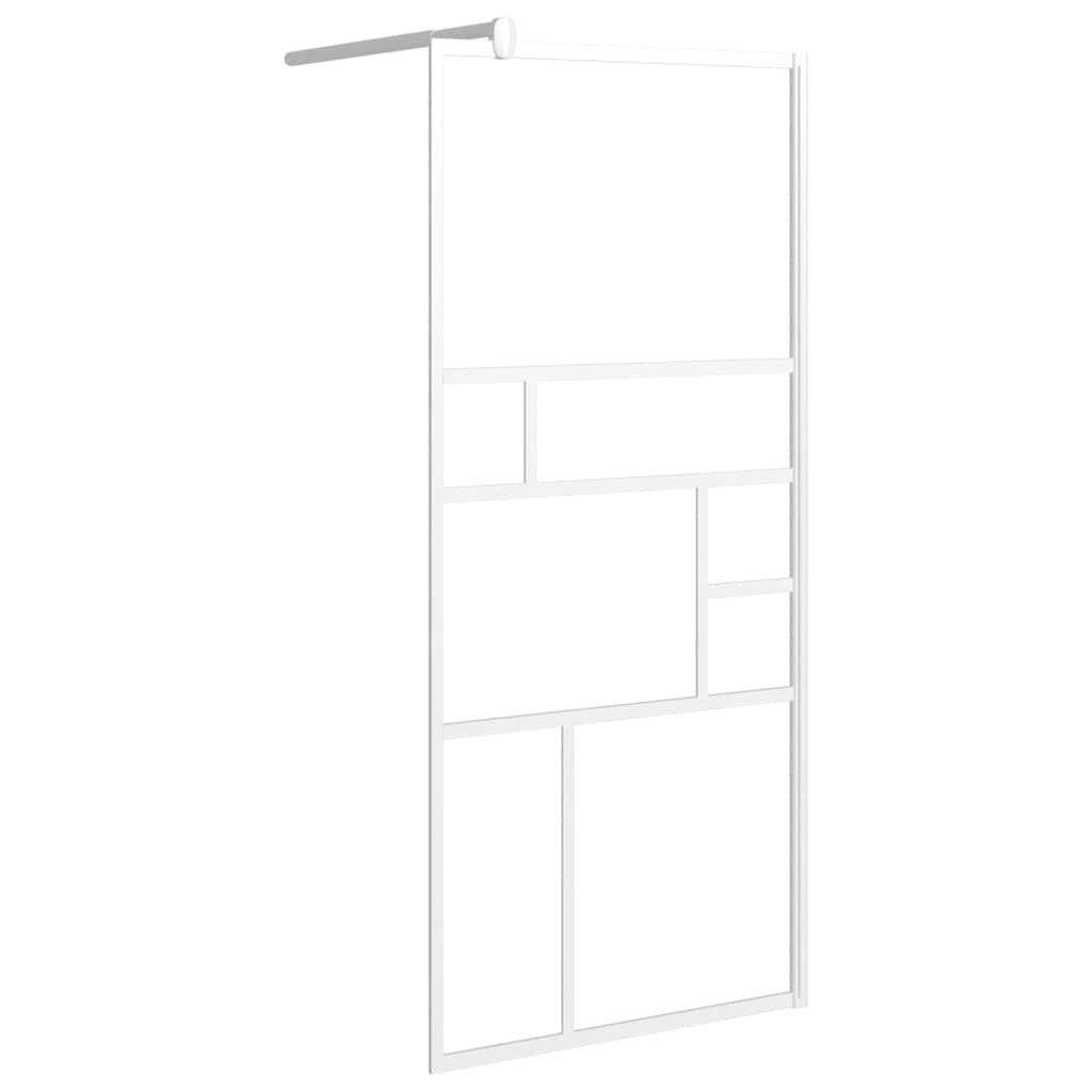 Walk-in Shower Wall 80x195 cm ESG Glass White